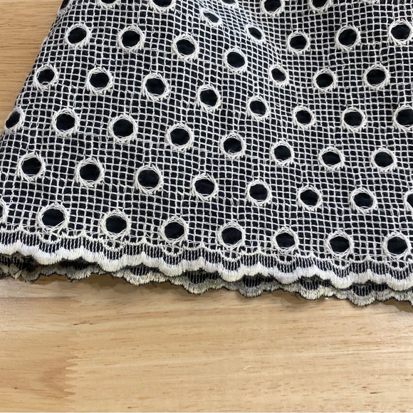 MINT High Waisted Retro A-line Midi Skirt with Circle Embroidery Size AU 10 - Picture 7 of 9